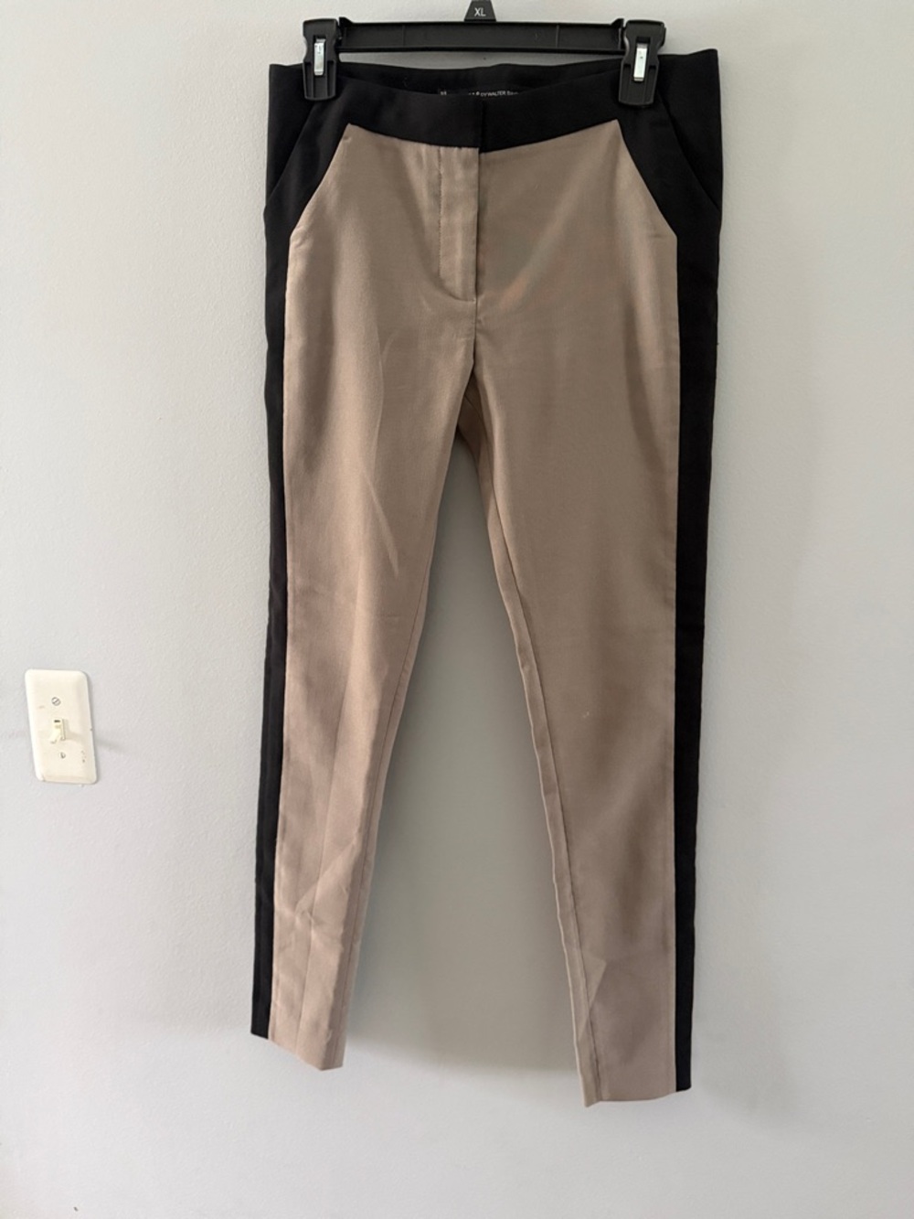 W118 by Walter Baker Two-Tone Black and Taupe Ponte Slim Pants